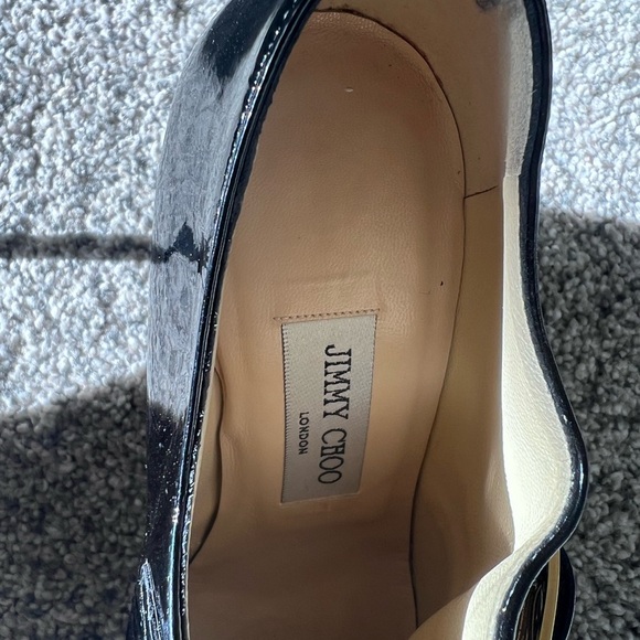 $820. JIMMY CHOO Seville Pearlized Blk/Gold Buckles  Ankle boots Shoes  36.5 - Picture 4 of 12